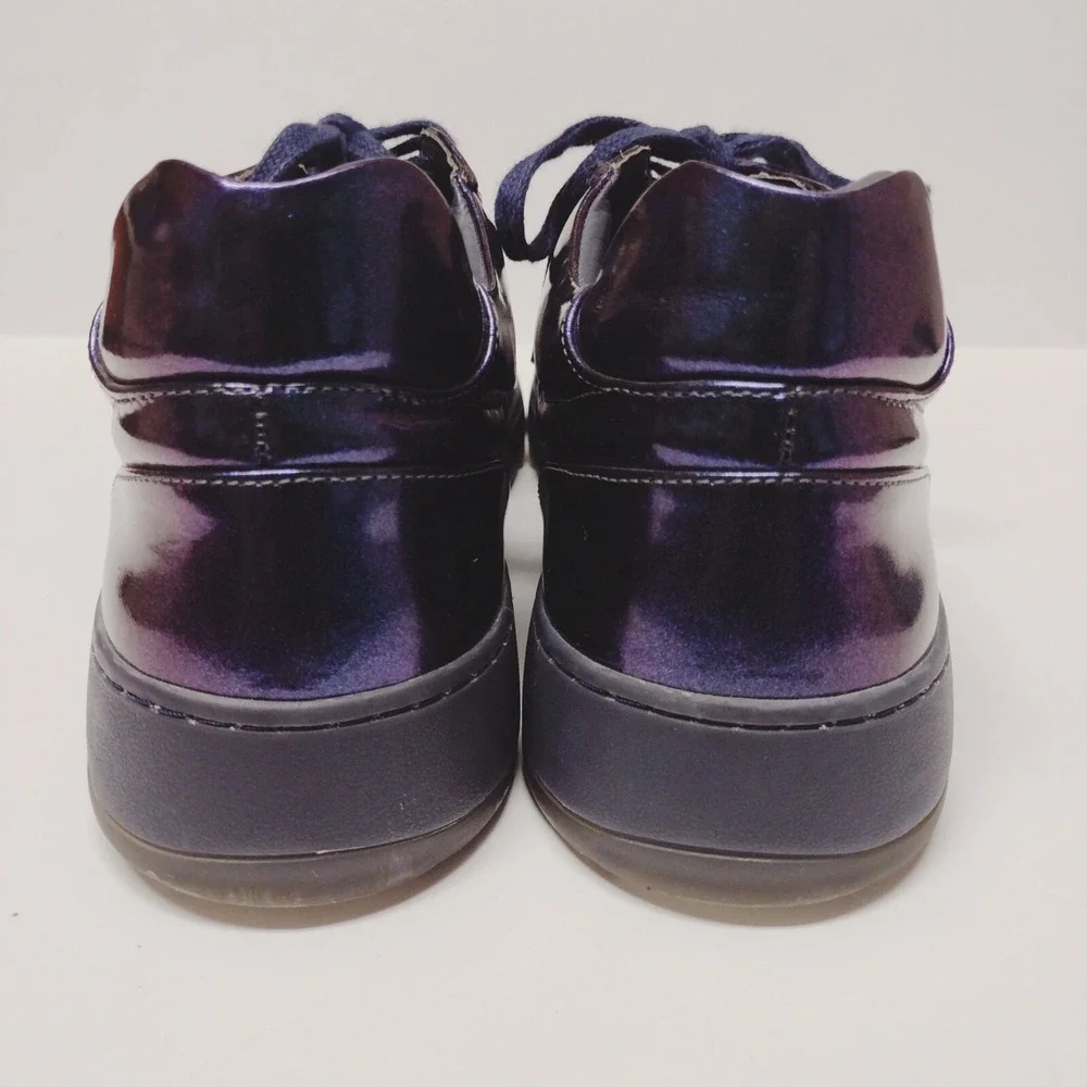 ETQ Amsterdam Low Top 4 Iridescent Purple Blue Patent Leather Sneakers Mens 46